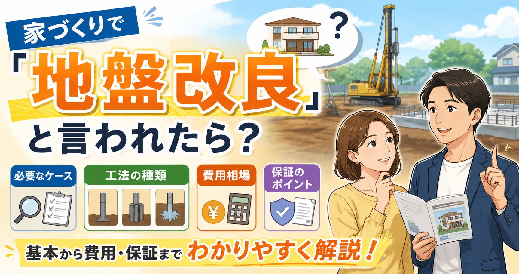 家づくりで「地盤改良」と言われたら？必要なケースや工法・費用をわかりやすく解説