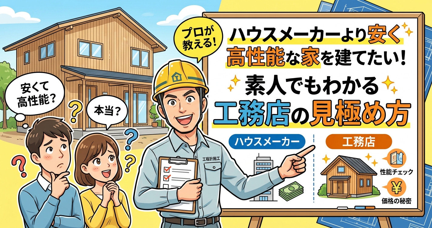 ハウスメーカーより安く高性能な家を建てたい！素人でもわかる工務店の見極め方
