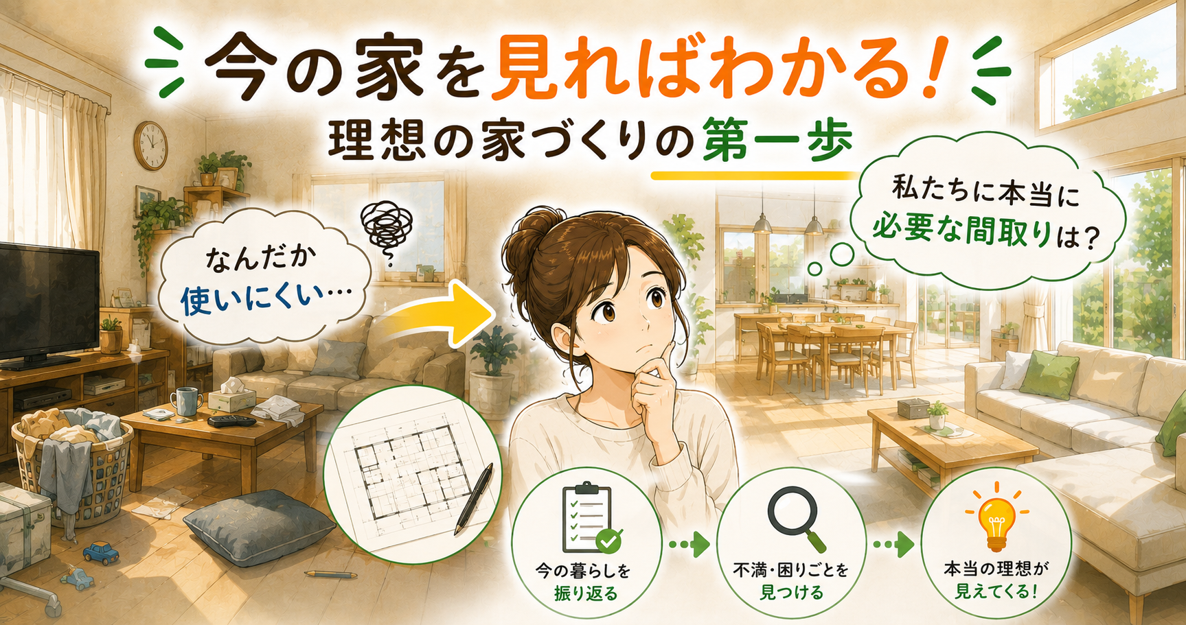 「本当の理想の家」は今の家を見ればわかる？失敗しない間取りづくりの第一歩
