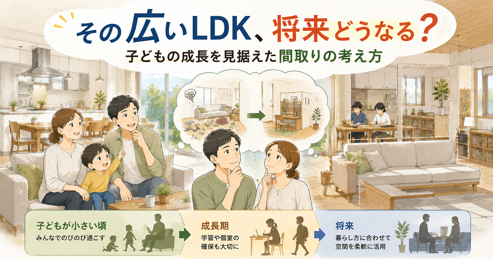 その広いLDK、将来どうなる？子どもの成長を見据えた後悔しない間取りの考え方