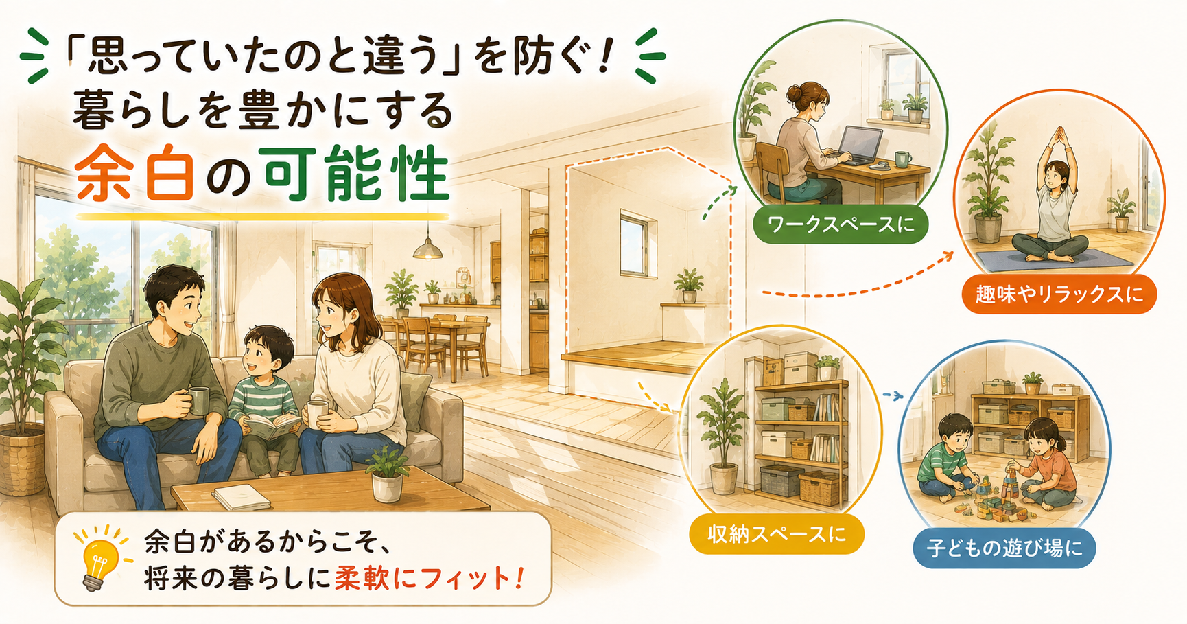 家づくりで「思っていたのと違う」を防ぐ！暮らしを豊かにする余白の可能性