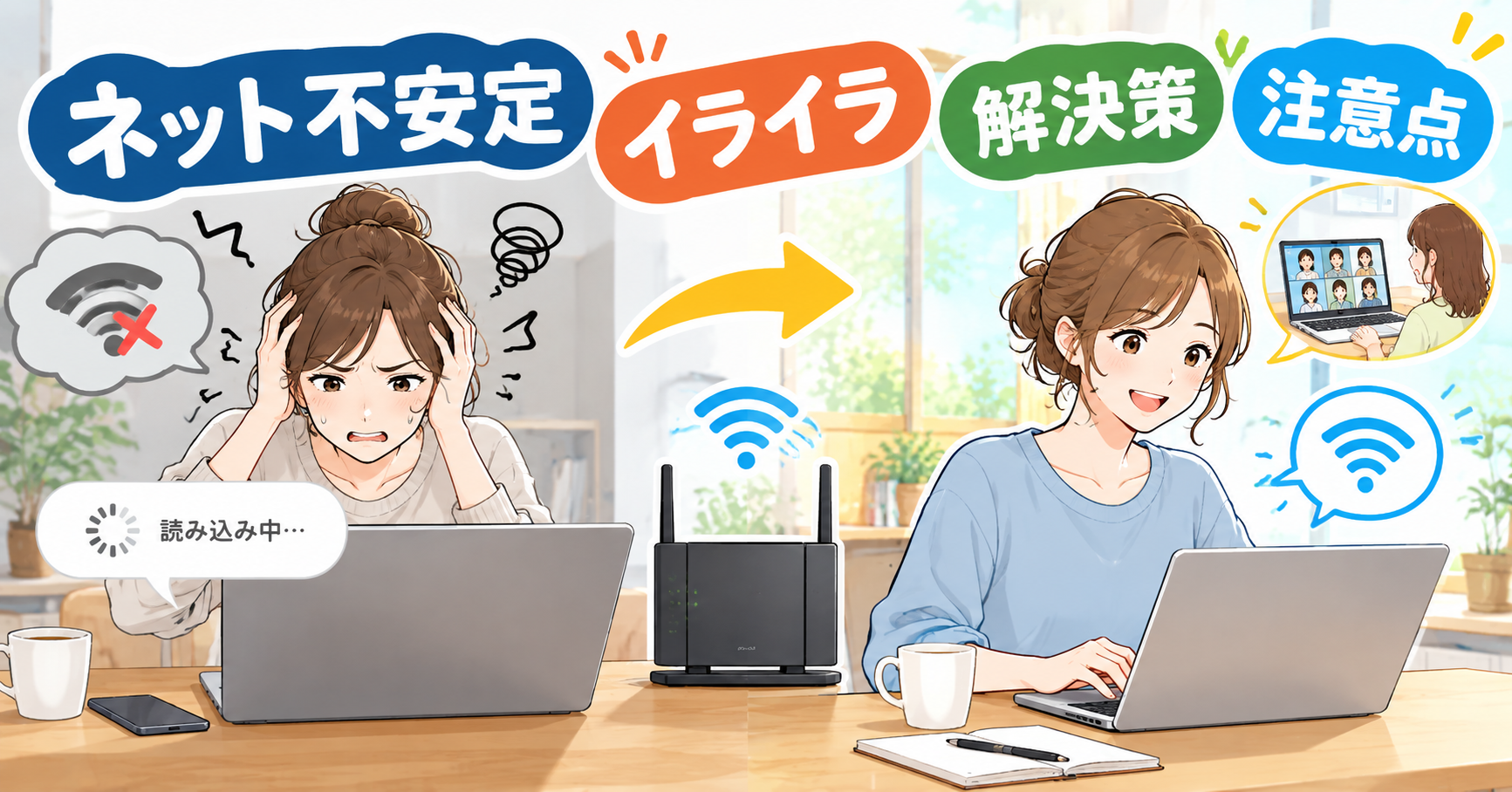 家のネット環境が不安定でイライラ！快適なテレワークを実現する解決策と注意点